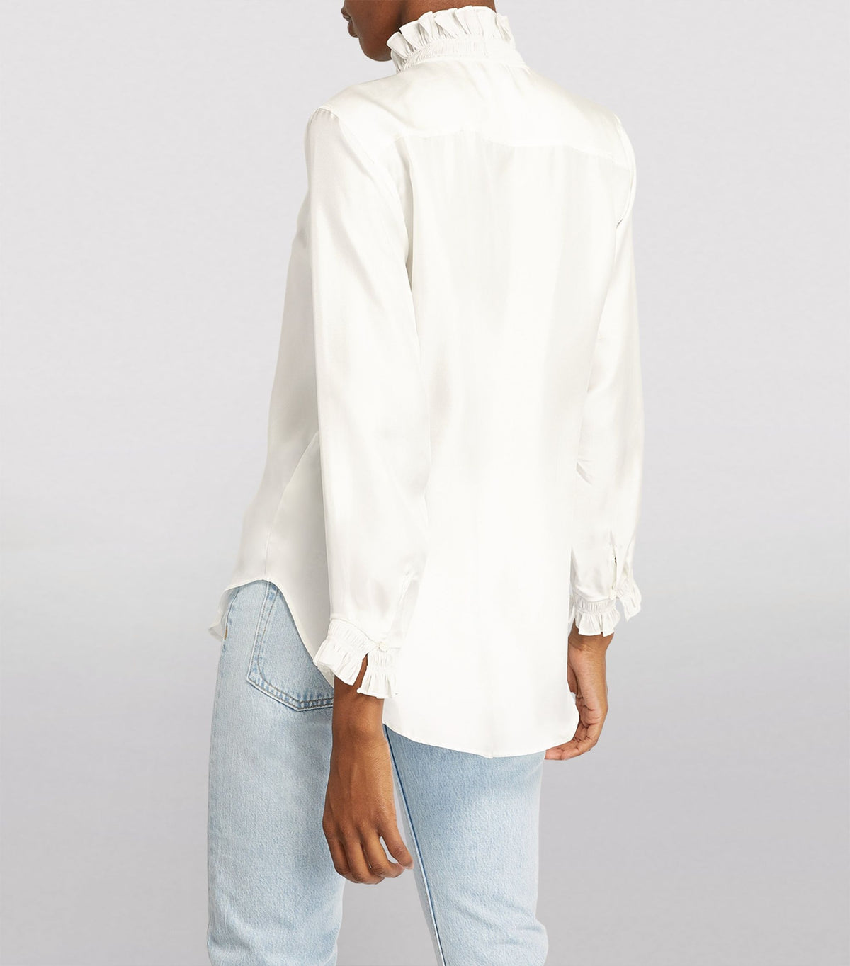 RUFFLED TRIM SILK SHIRT Flowering Girl