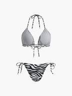 Zebra Striped Triangle Bikini Set Flowering Girl
