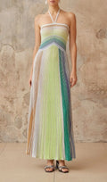 Serelith Metallic Knit Backless Maxi Dress Flowering Girl
