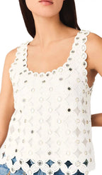 Limiroir Mirrored Crochet Top Flowering Girl