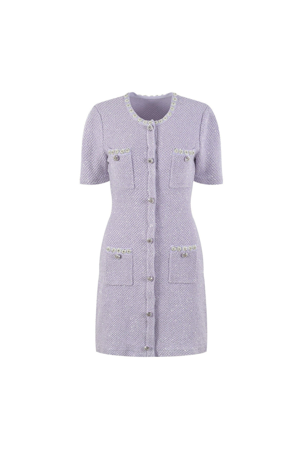 Sequin-Embellished Knitted Mini Dress Flowering Girl