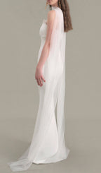 Jalene White Mesh Wedding Dress Flowering Girl