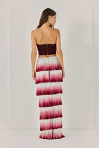 Despo Gradient Fringe Corset Two Piece Bandage Set Flowering Girl