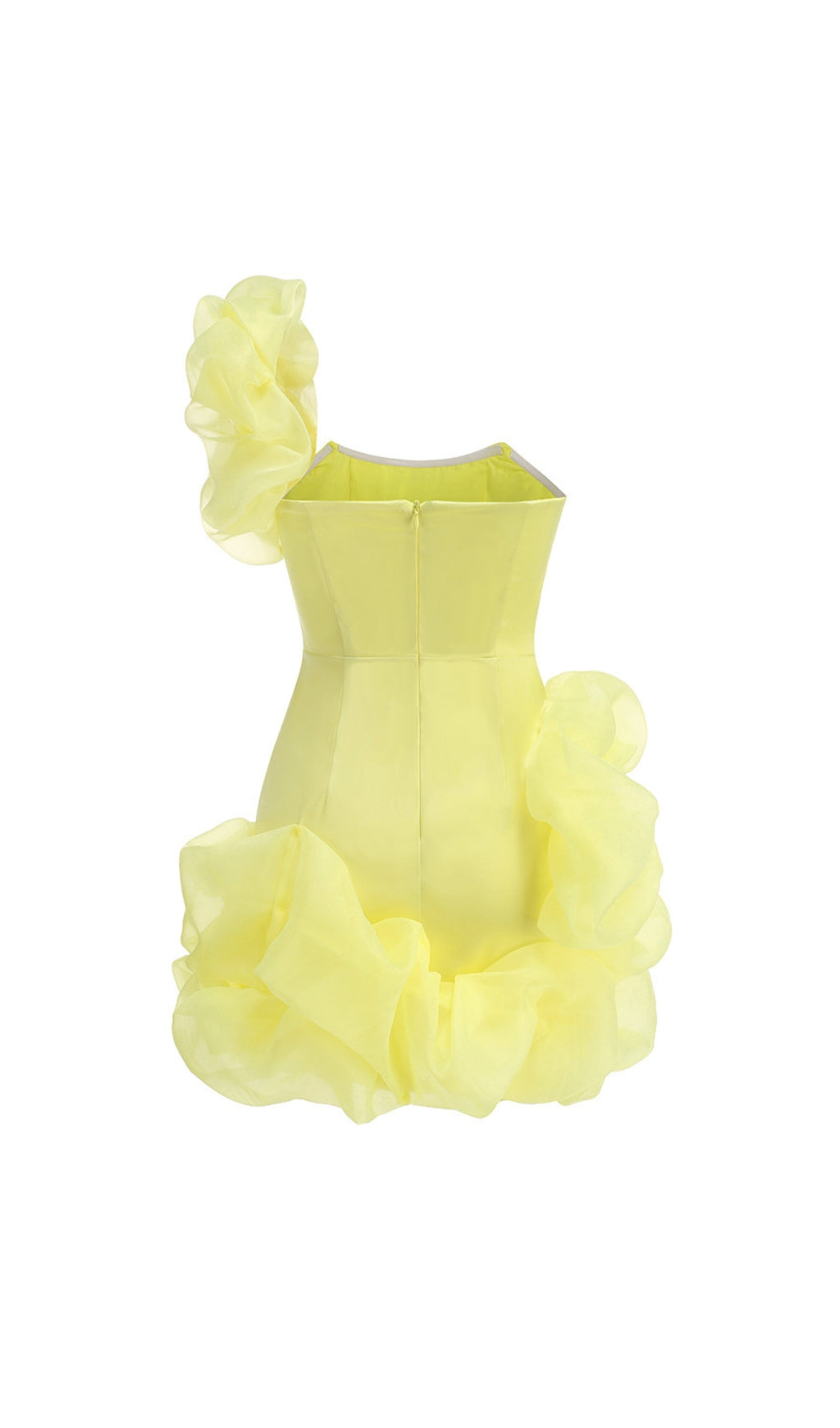 Drika Yellow One-Shoulder Mini Dress