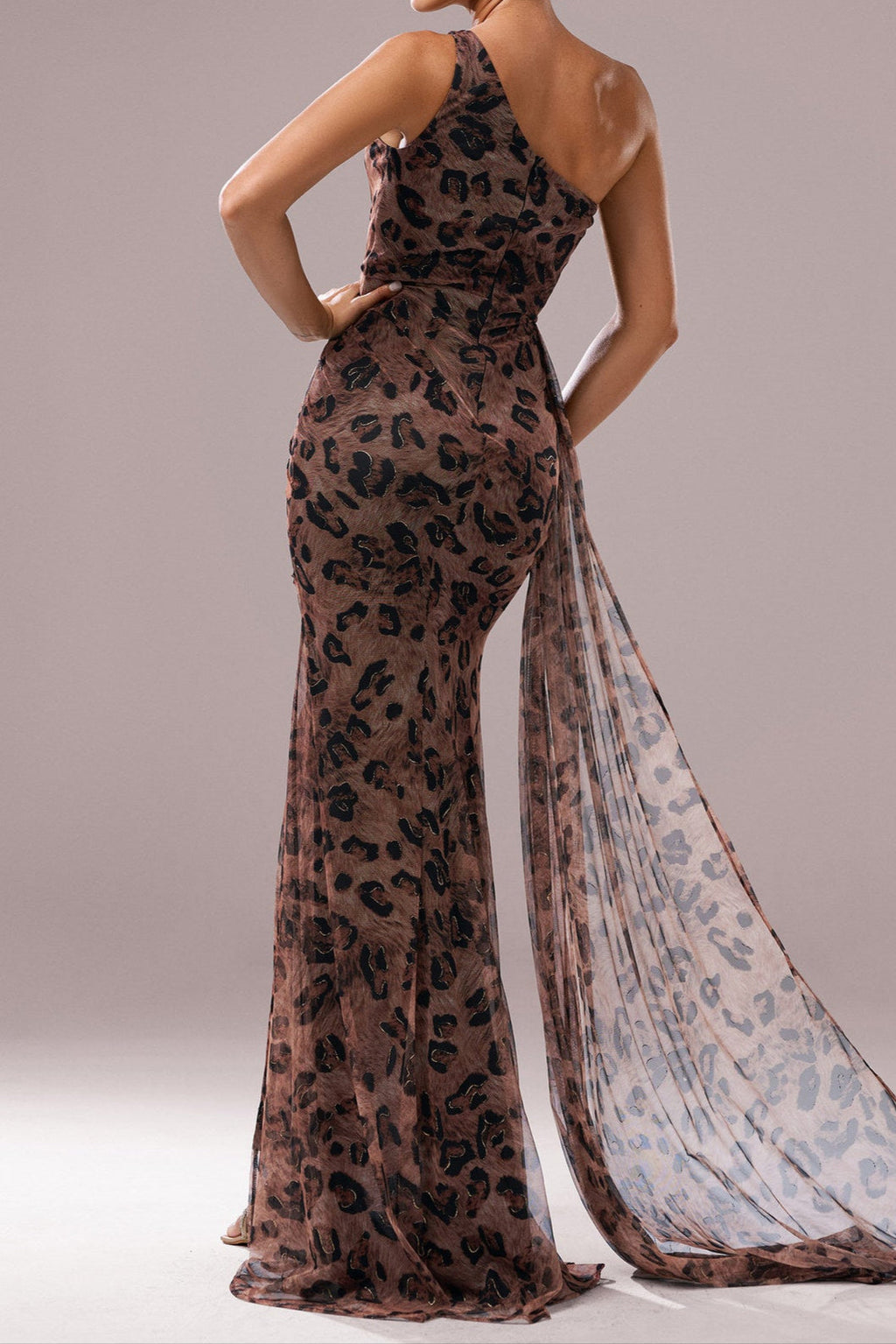 Jocelyn High Slit Feather One-Shoulder Maxi Dress Flowering Girl