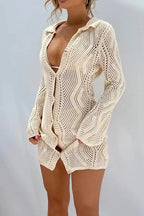 Basis Crochet Button-Up Cover-Up Flowering Girl