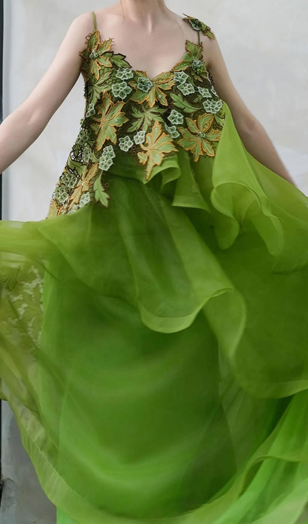 Kenda Green Embellished Maxi Dress Flowering Girl