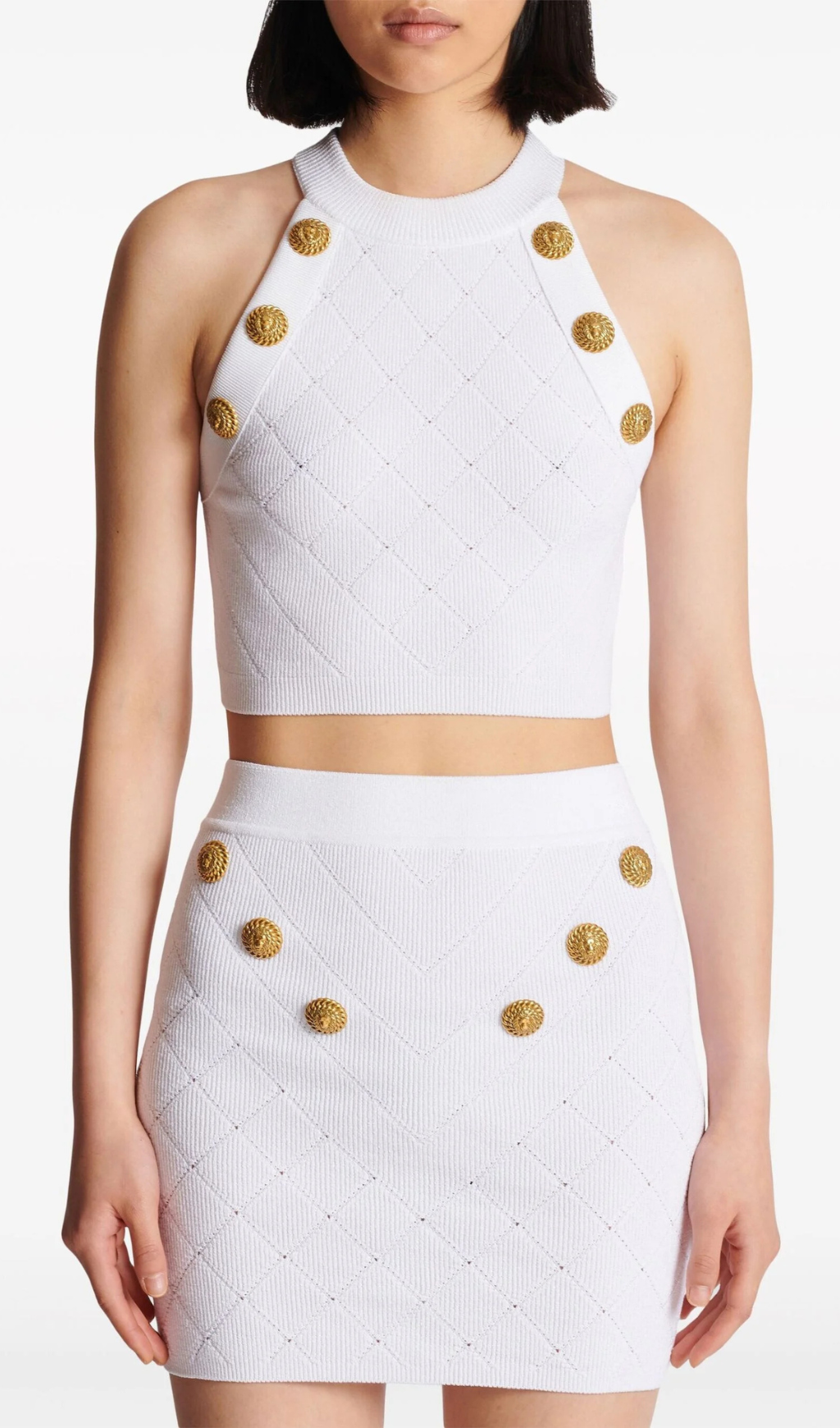 WHITE BUTTONED KNIT TOP Flowering Girl