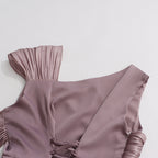 Ihsan Purple Ruched Maxi Dress Flowering Girl