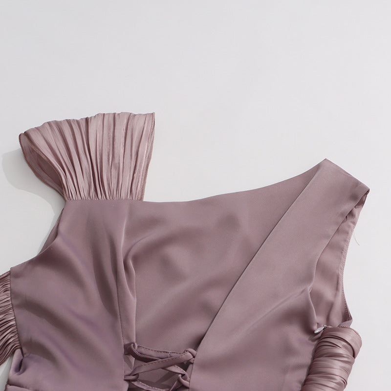 Ihsan Purple Ruched Maxi Dress Flowering Girl