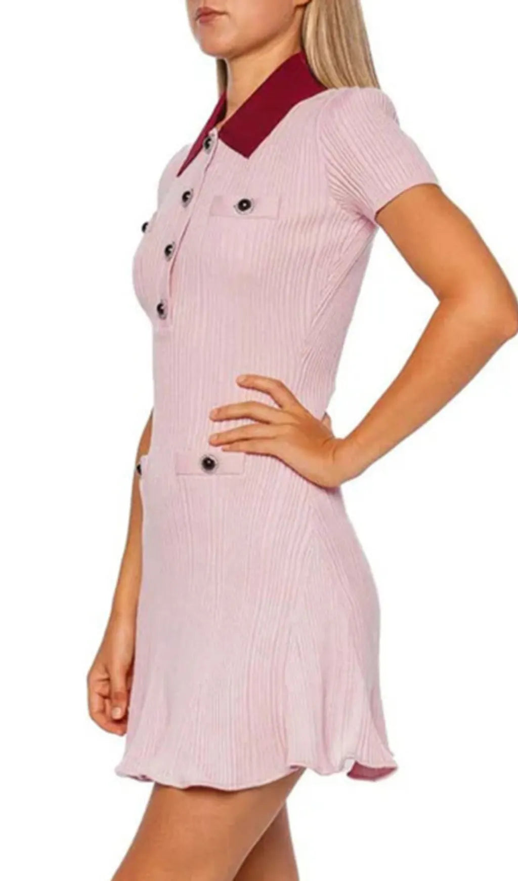 Gracjan Pink Knit Mini Dress Flowering Girl