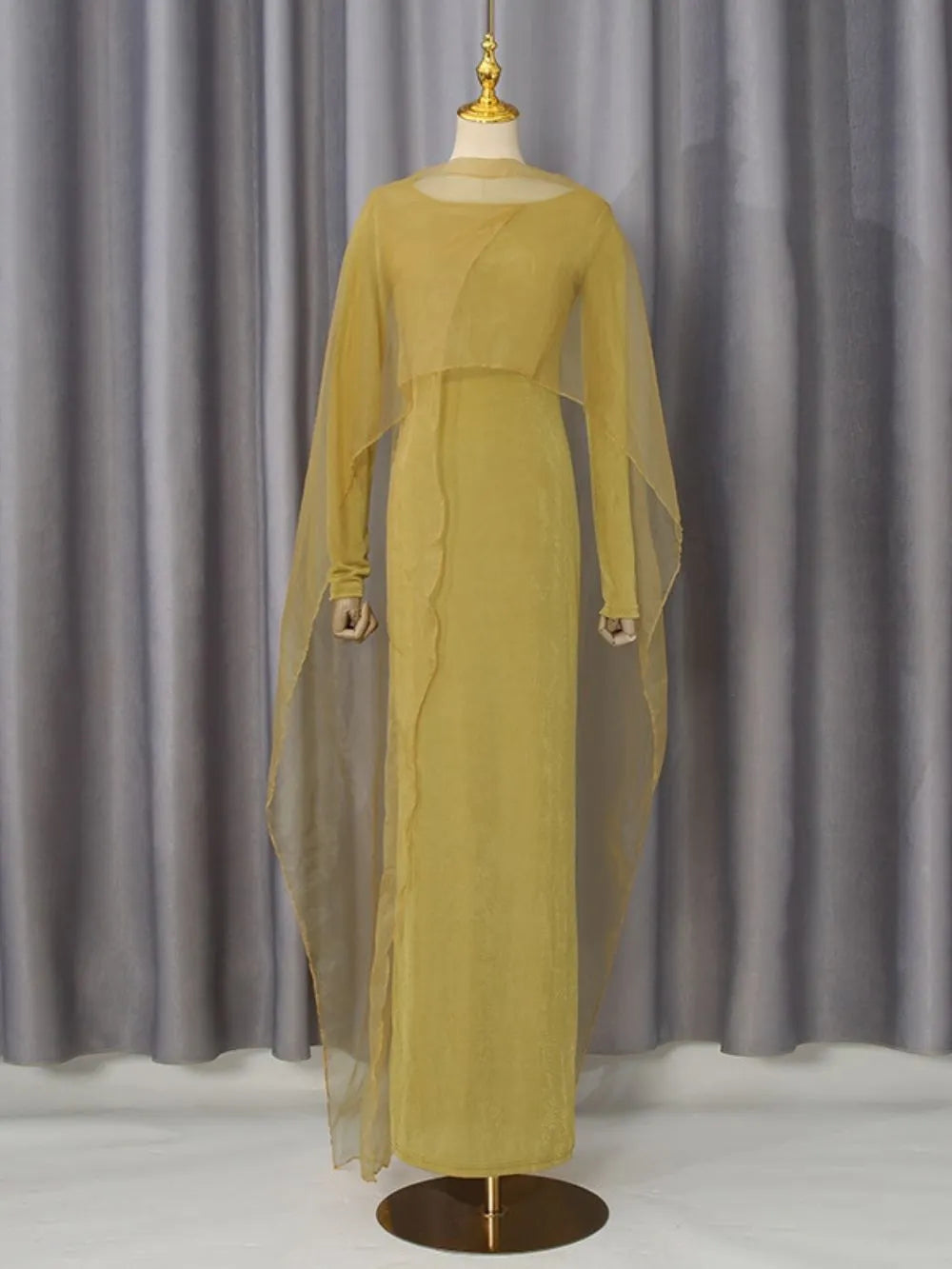 Marceline Long Sleeve Mesh Maxi Dress Flowering Girl