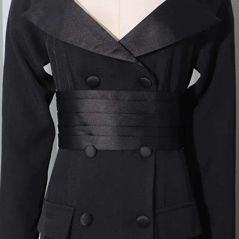 Kazi Black Blazer Maxi Dress Flowering Girl