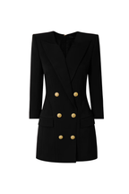 Natividad Button-Embellished Cotton-Twill Mini Dress In Black Flowering Girl