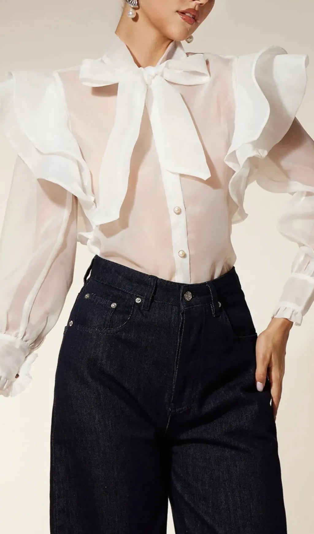 Eiko Bow Ruffle Shirt Flowering Girl