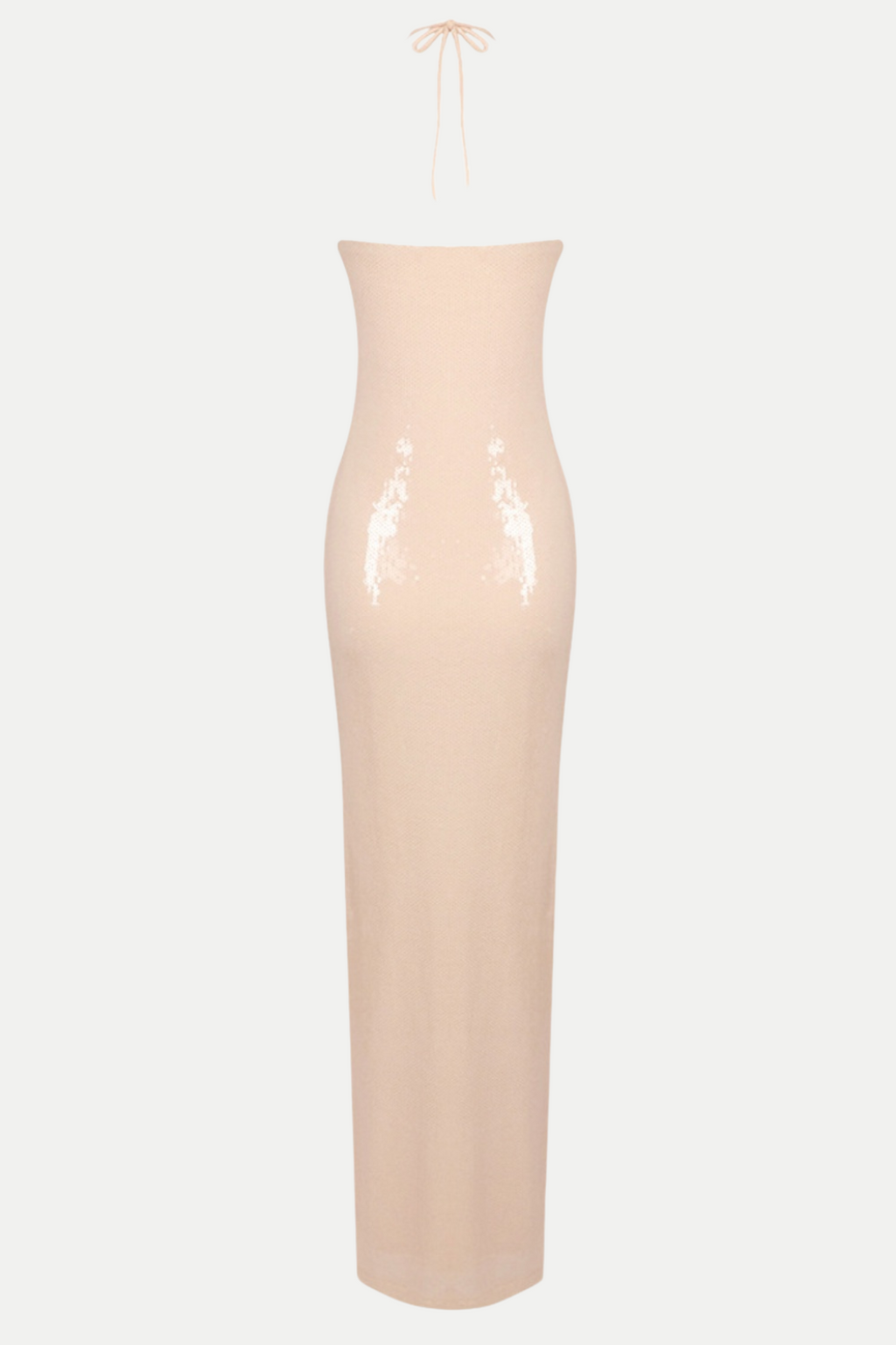 Vidonia Halter Floral Sequin Maxi Dress - Nude Flowering Girl