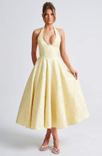 Effie Midi Dress - Lemon Flowering Girl
