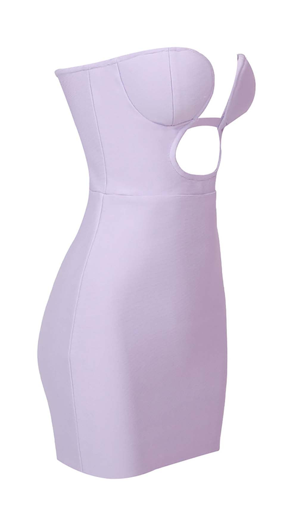 Bandeau Bandage Mini Dress In Lilac Flowering Girl