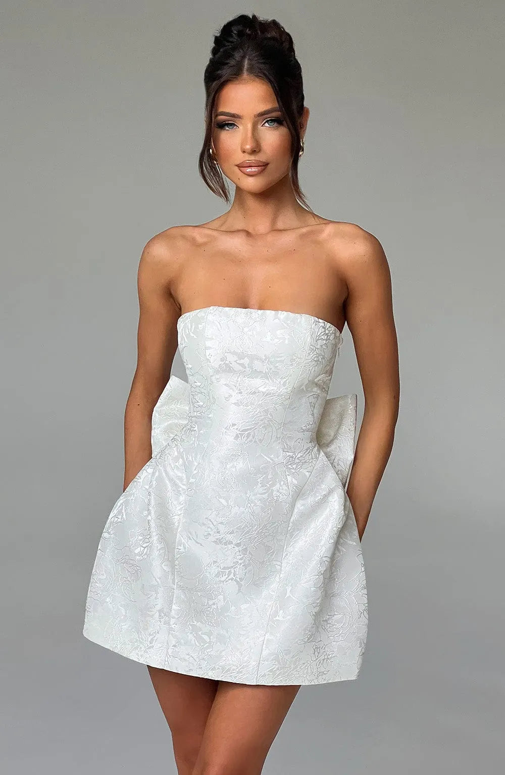 Elenora Mini Dress - Ivory Flowering Girl