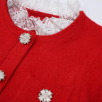 Jennie Knit Lace Long Sleeve Mini Dress Flowering Girl