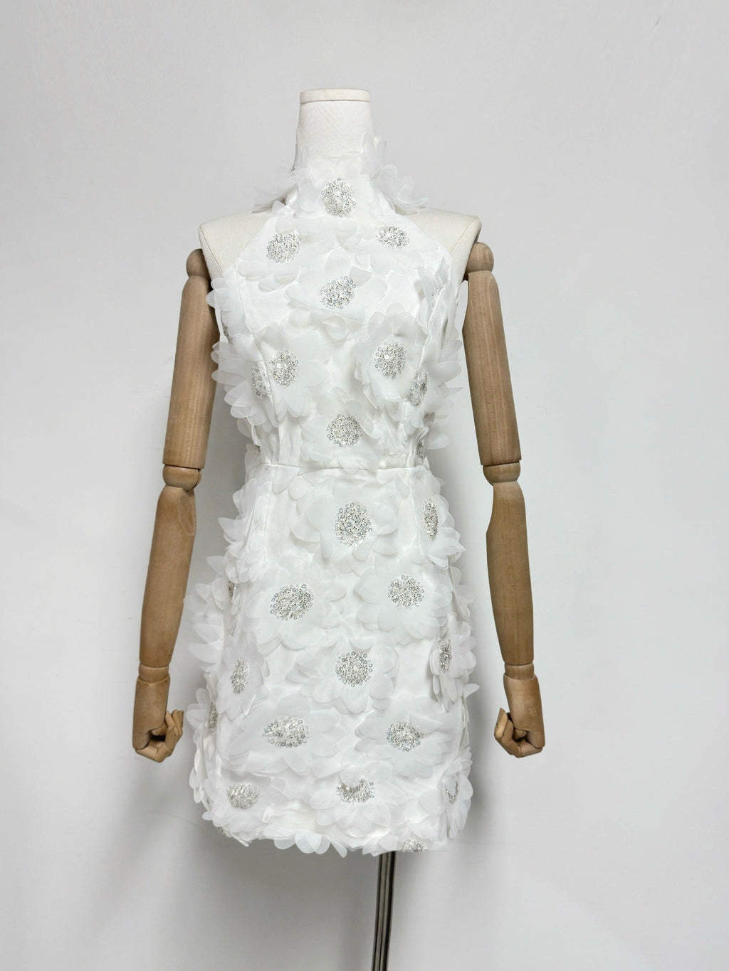 Cherry Blossom Mini Dress In White Flowering Girl