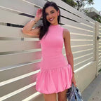 Backless Bubble Mini Dress Flowering Girl