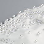 pearl-embellished strapless gown in white Flowering Girl