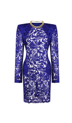 Hermia Blue Long Sleeve Mini Dress Flowering Girl