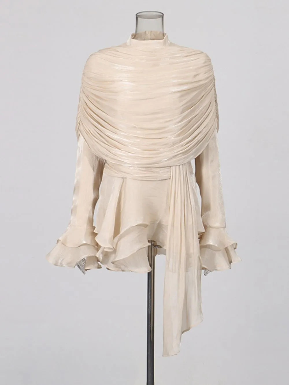 Madelina Long Sleeve Ruched Mini Dress Flowering Girl