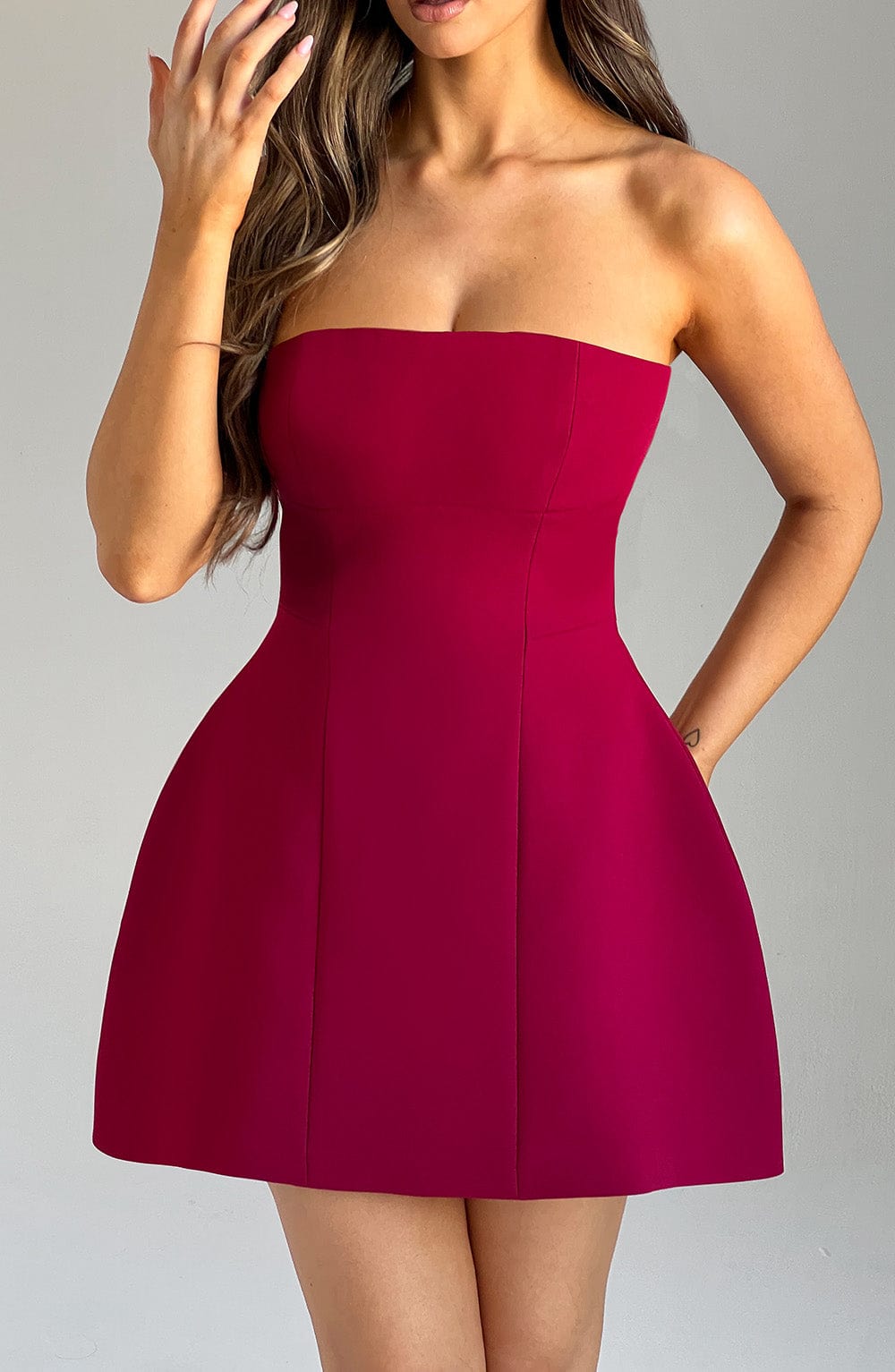 Asha Mini Dress - Wine Flowering Girl
