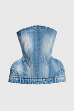 Austyn Structured Denim Bustier Flowering Girl