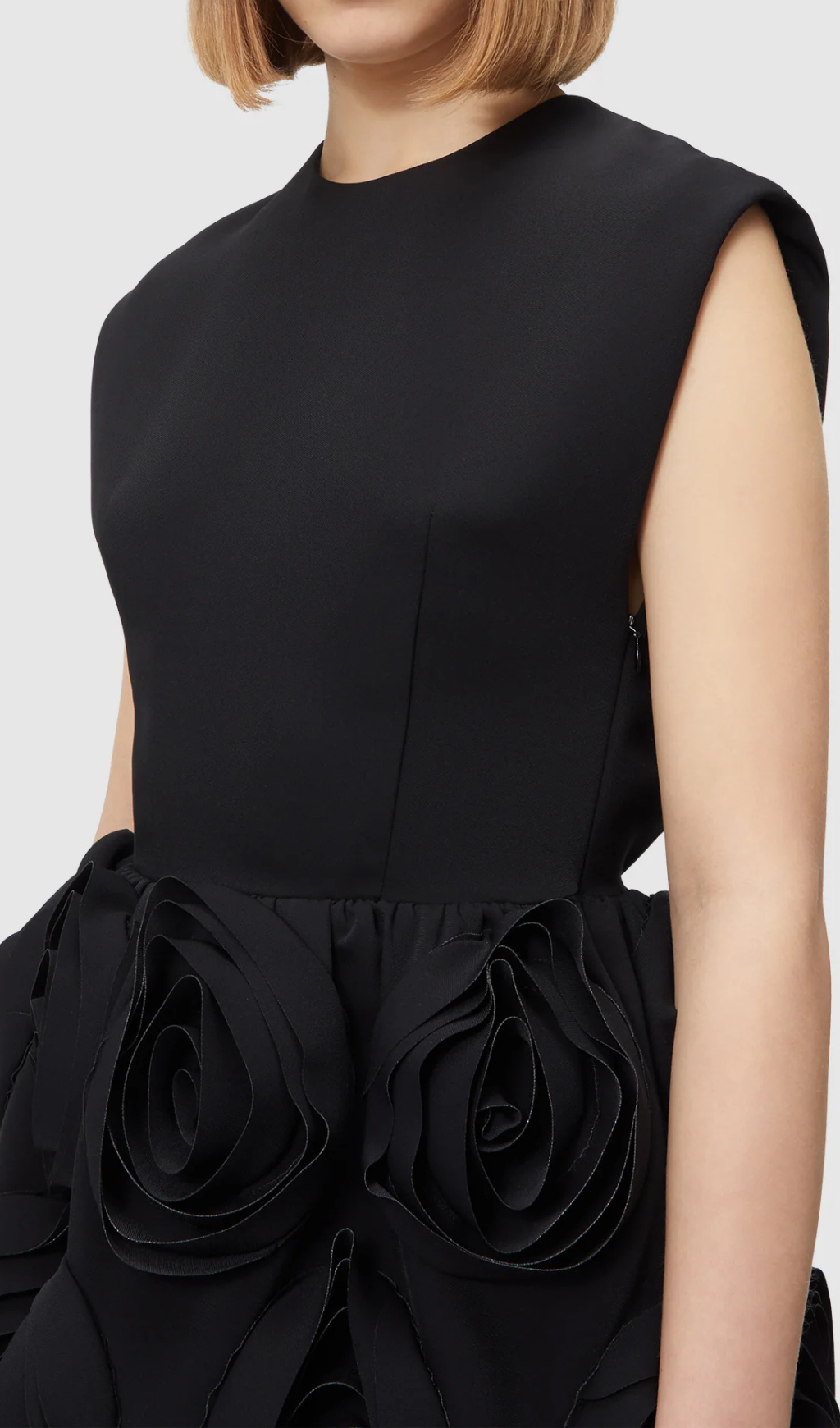 Xaviera Rose Applique Mini Dress In Black Flowering Girl
