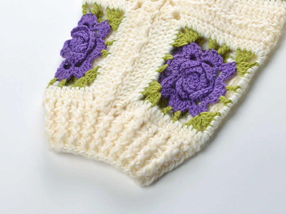 Hilario Flower Knit Cardigan Flowering Girl