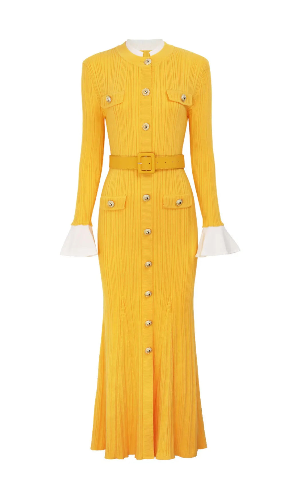 Heather Knit Long Sleeve Midi Dress Flowering Girl