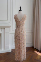 Sleeveless Flower Embroidery Midi Dress In Beige Flowering Girl