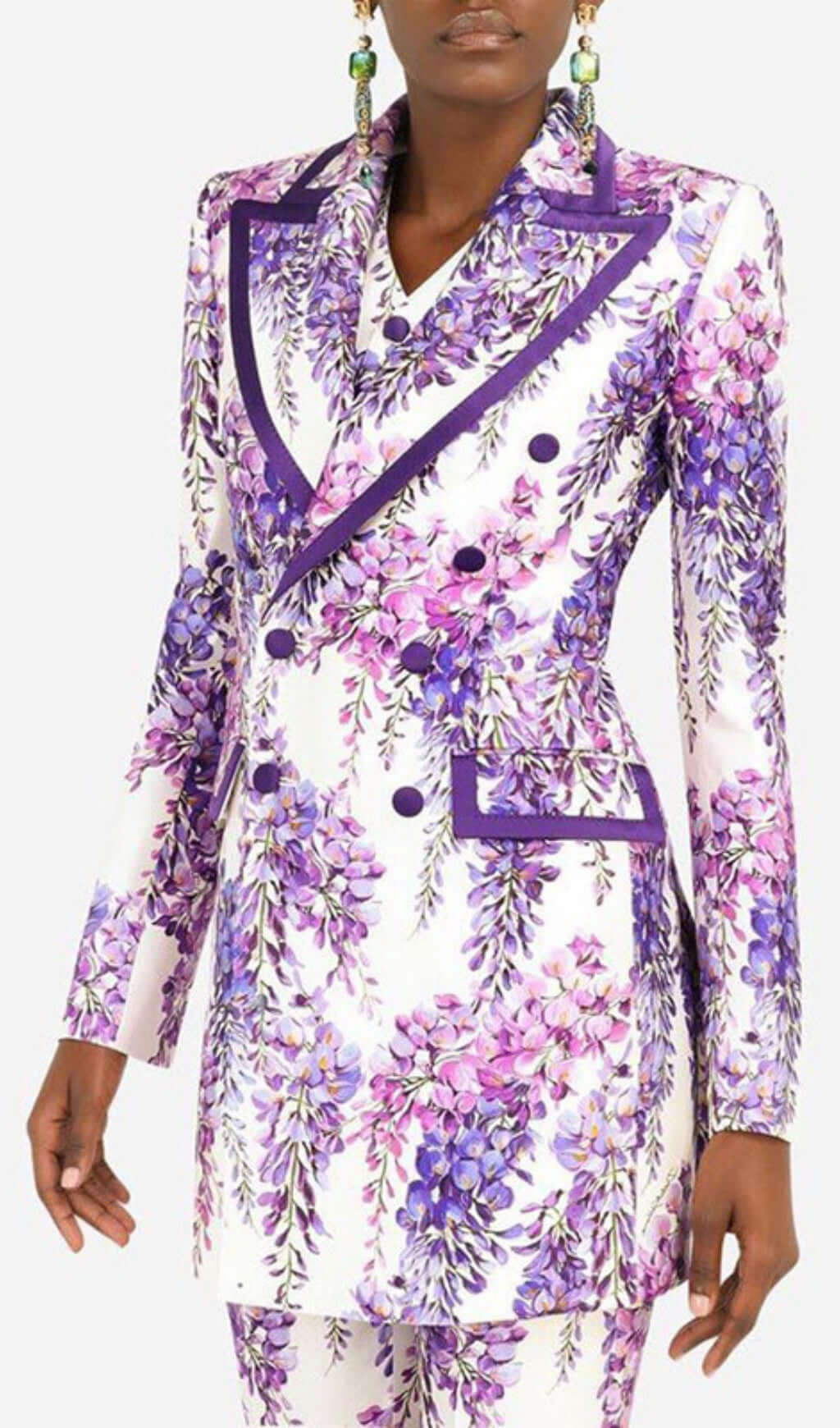 Anastazja Purple Floral Blazer Set Flowering Girl