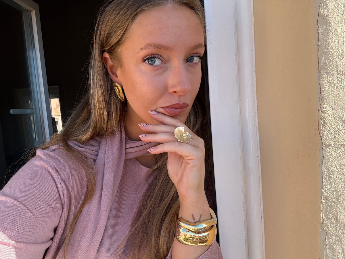 Acacia - Gold Earrings Plating Waterproof Flowering Girl
