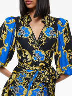 PRINTED WRAP MAXI SHIRT DRESS Flowering Girl