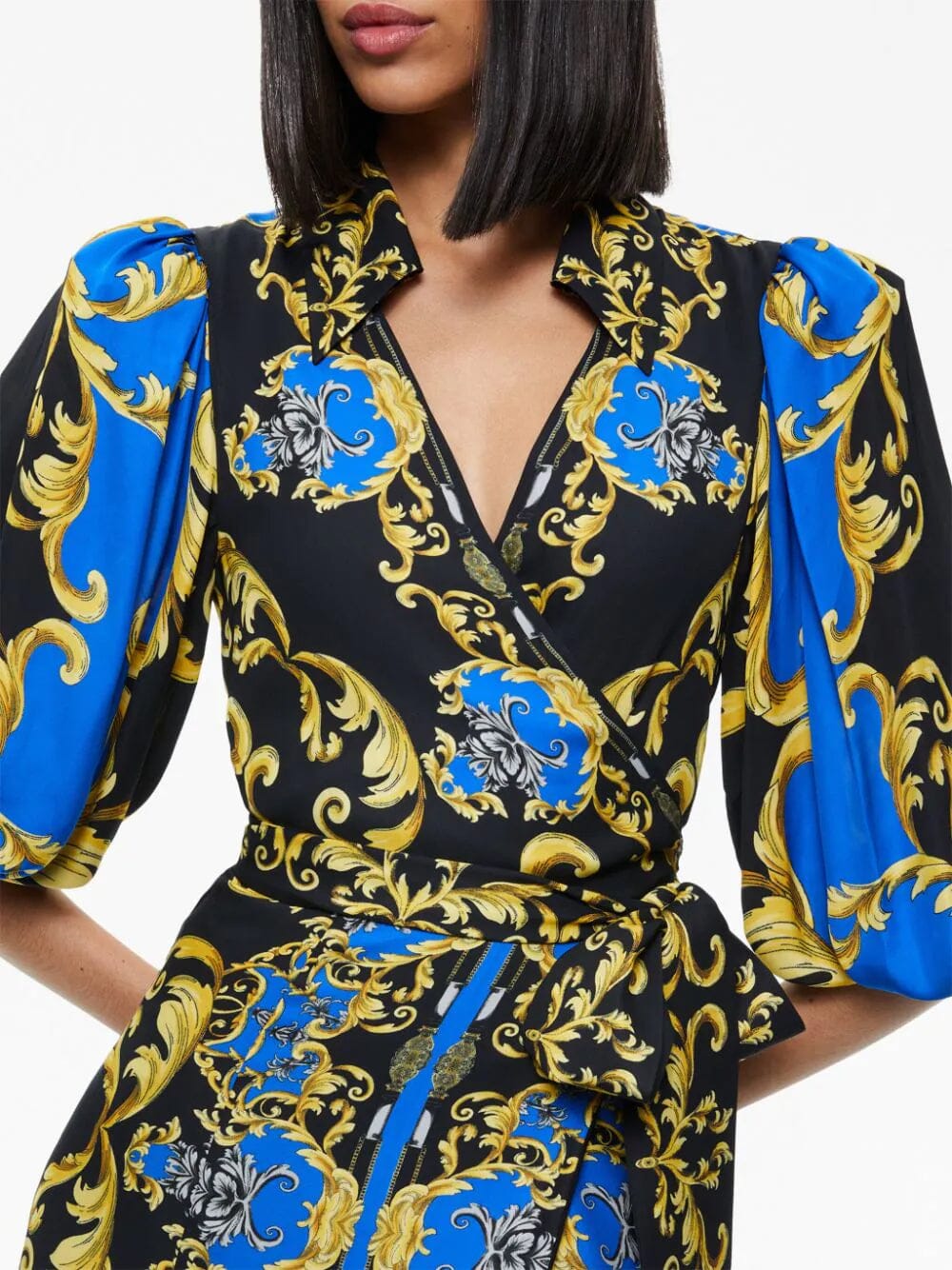 PRINTED WRAP MAXI SHIRT DRESS Flowering Girl