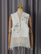 Magdaline Bow Diamante Vest Flowering Girl