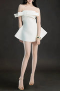 Calwa Bow Strapless Flare Mini Dress Flowering Girl