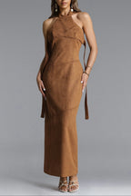 Laurie Chic Contour Halter Maxi Dress Flowering Girl