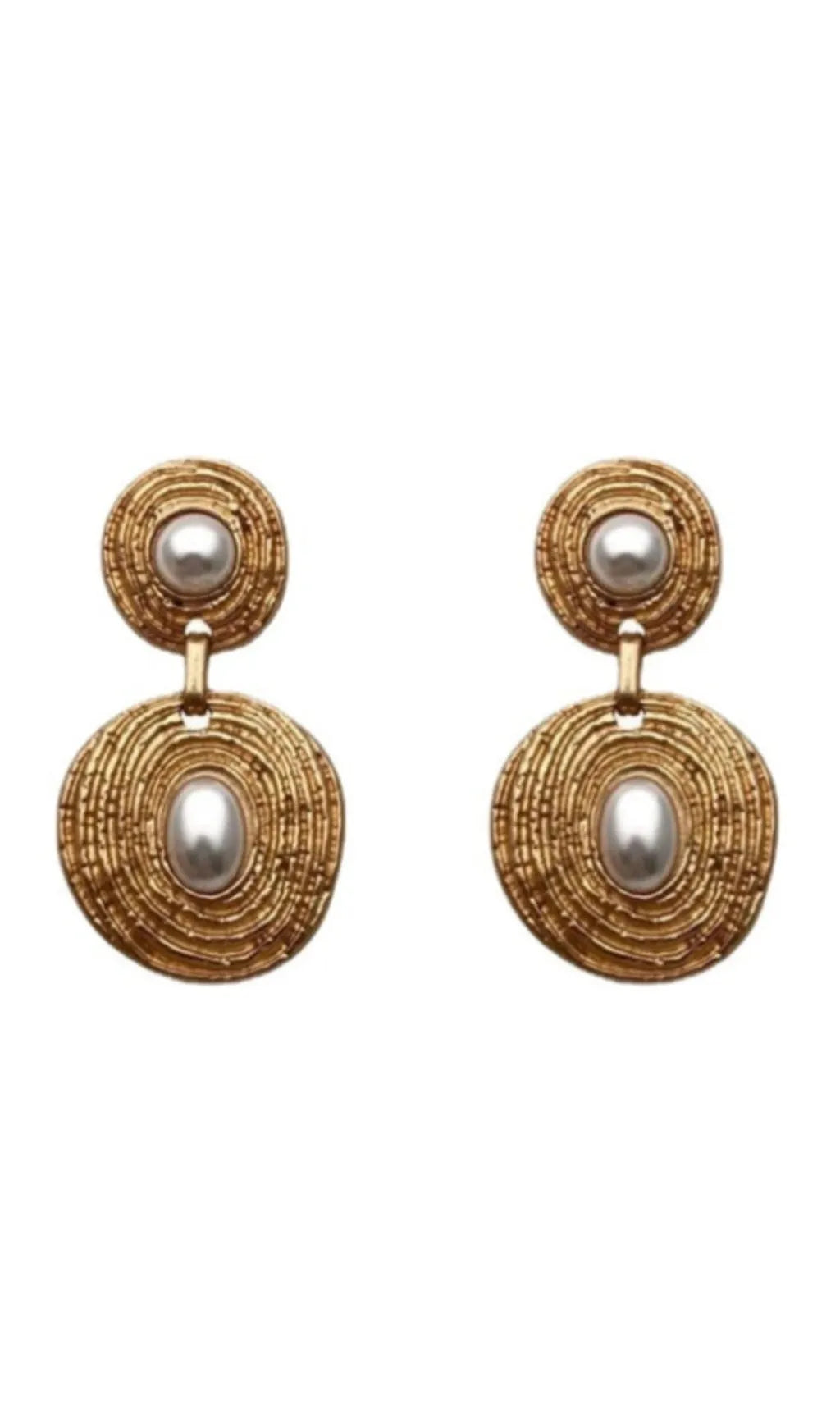Spiral Circle Pearl Earrings Flowering Girl