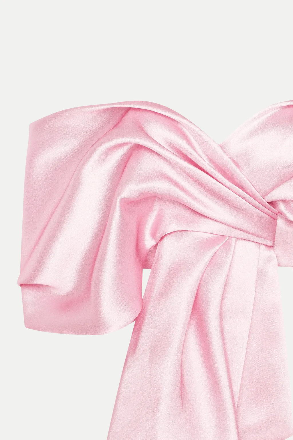 Samira Bow Cross Off Shoulder Satin Top Flowering Girl