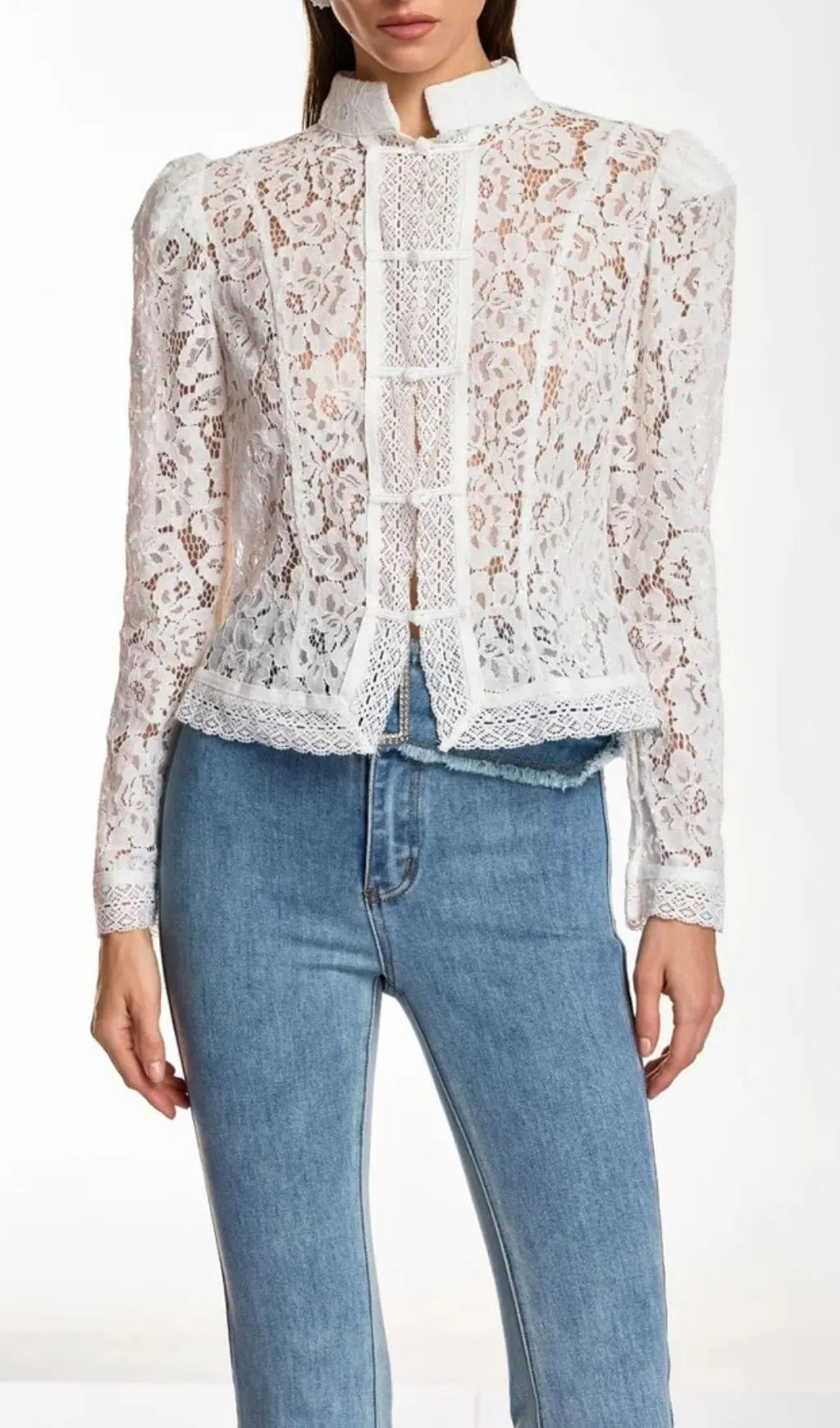 Danesha Long Sleeve Lace Top Flowering Girl