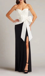 Kevine Strapless Bow Maxi Dress Flowering Girl