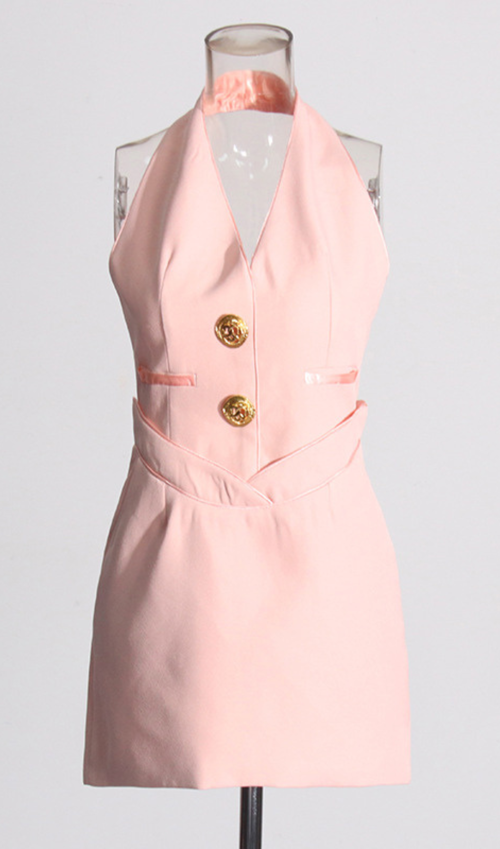 Gwydion Halter Button Mini Dress Flowering Girl