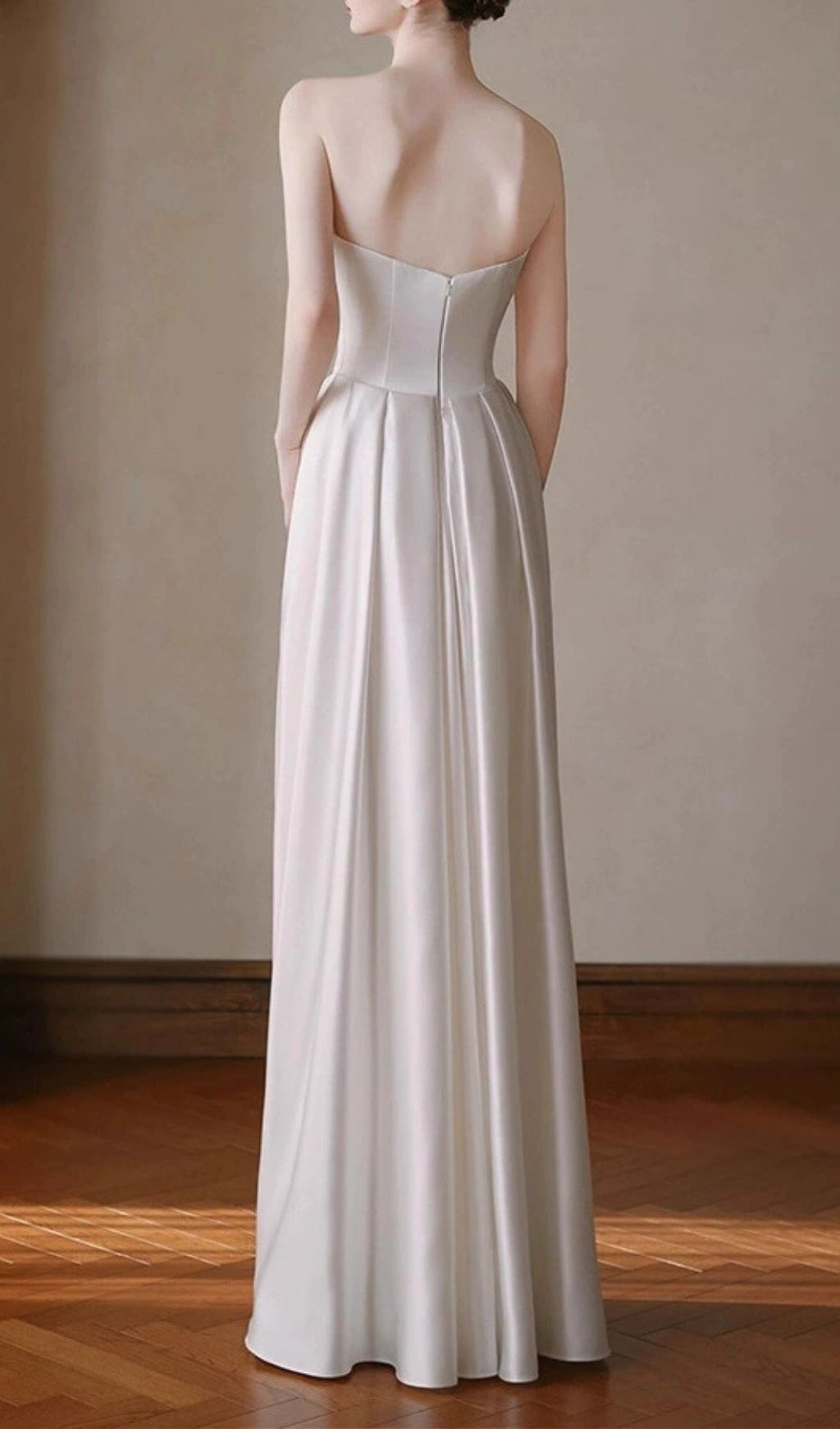 Karin White Strapless Wedding Dress Flowering Girl
