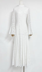 Kieu White Flared Sleeve Maxi Dress Flowering Girl