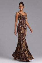 Leopard Print Floor-Length Maxi Dress Flowering Girl